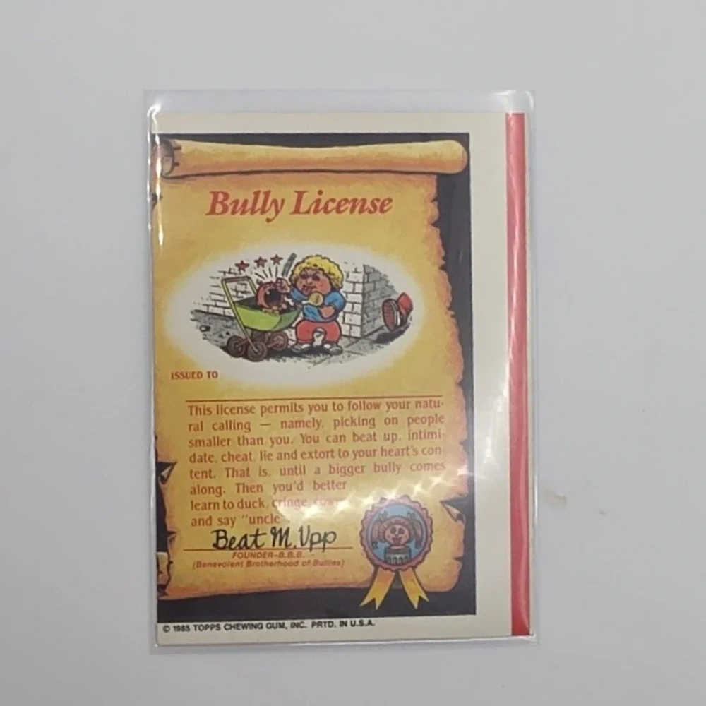 Topps Garbage Pail Kids OS2 Brainy Brian Fair 72b Error Card Miscut